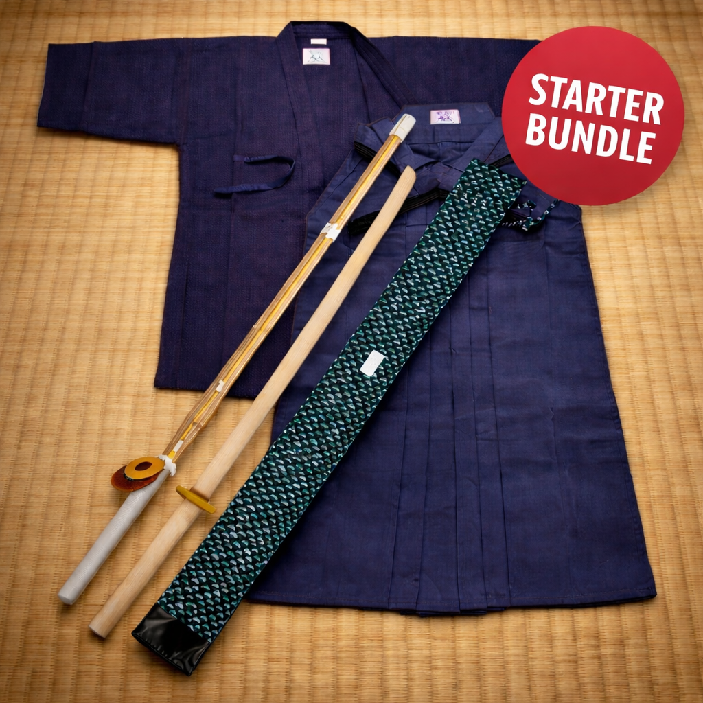 Kendo Starter Set mit Keiko-Gi, Hakama, Shinai, Bokken und Tasche für Einsteiger